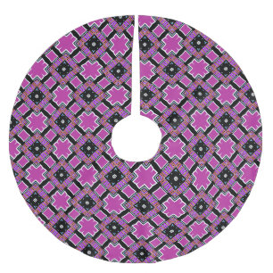 Pink & Black pattern Brushed Polyester Tree Skirt