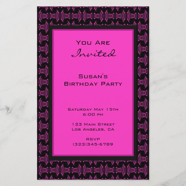 Pink black pattern party (Front)