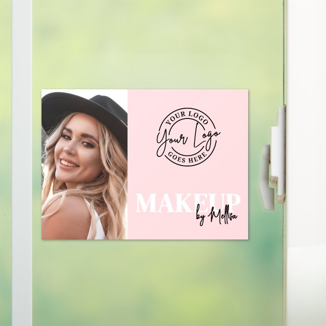 Pink Black Photo Logo Makeup (Pink Black Script Photo Logo Makeup Window Cling)