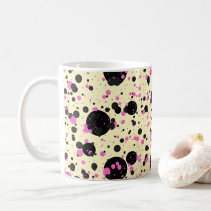 Pink & Black Polka Dot Glam Pattern Coffee Mug