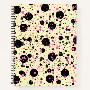 Pink & Black Polka Dot Glam Pattern Notebook