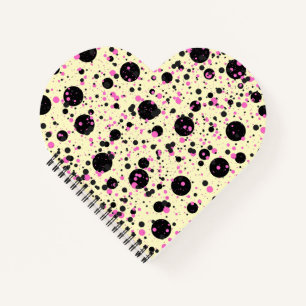 Pink & Black Polka Dot Glam Pattern Notebook