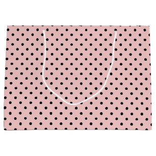 Pink black polka dot large gift bag