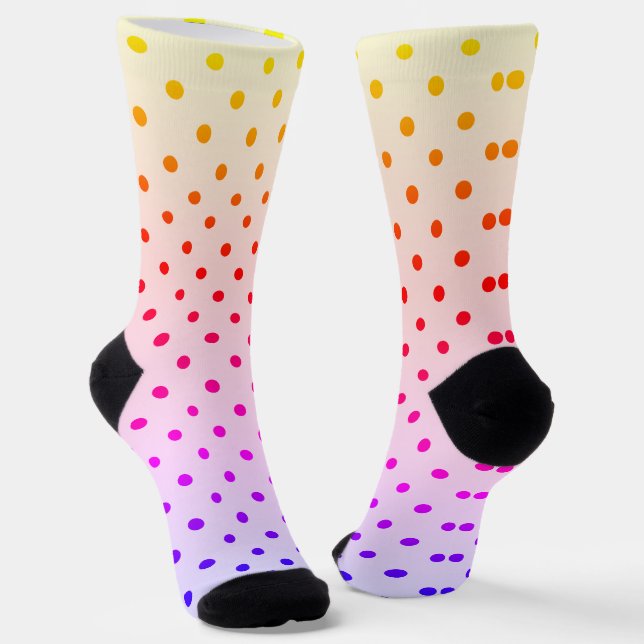 Pink black polka dot socks (Angled)