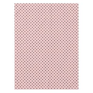 Pink black polka dot tablecloth