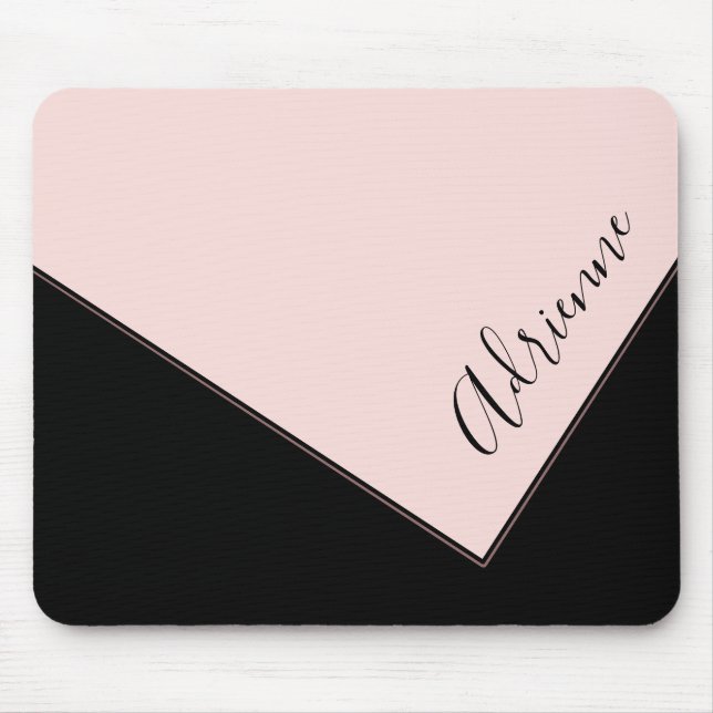 Pink & Black Purse Design Personalised Mouse Pad (Front)
