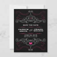 Pink & Black Rock 'n' Roll Music Themed Wedding