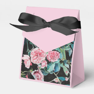 Pink Black Rose Floral Tea Party Cake Favour Box