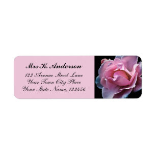 Pink Black Rose Photo Personalised Stationery Name