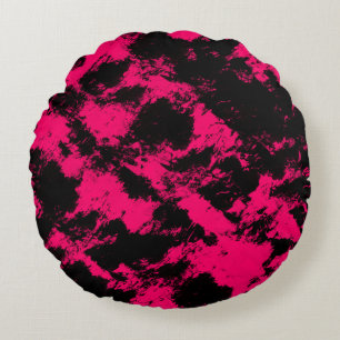 Pink Black Round Cushion
