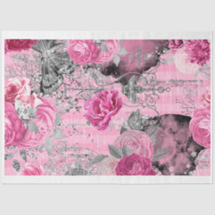 Pink & Black Shabby Glam Couture 4 Decoupage Paper