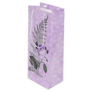 PINK BLACK SILVER FLOWERS  WINE GIFT BAG