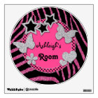 Pink Black Silver Glitter LOOK Zebra Wall Decal