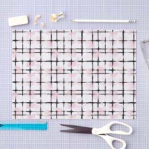 Pink Black Stripes Birthday Tissue Paper