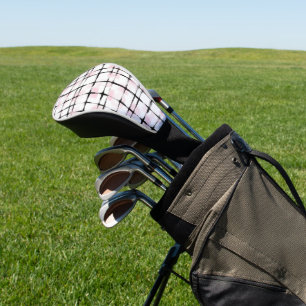 Pink Black Stripes Golf Head Cover