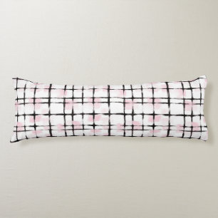 Pink Black Stripes Hearts Body Cushion
