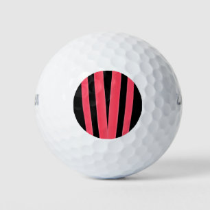 PINK Black Stripes patterned Golf Ball – unique