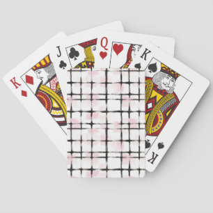 Pink Black Stripes Playing Cards
