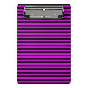 Pink Black Stripes Seamless Pattern Mini Clipboard