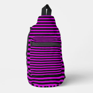 Pink Black Stripes Seamless Pattern Sling Bag