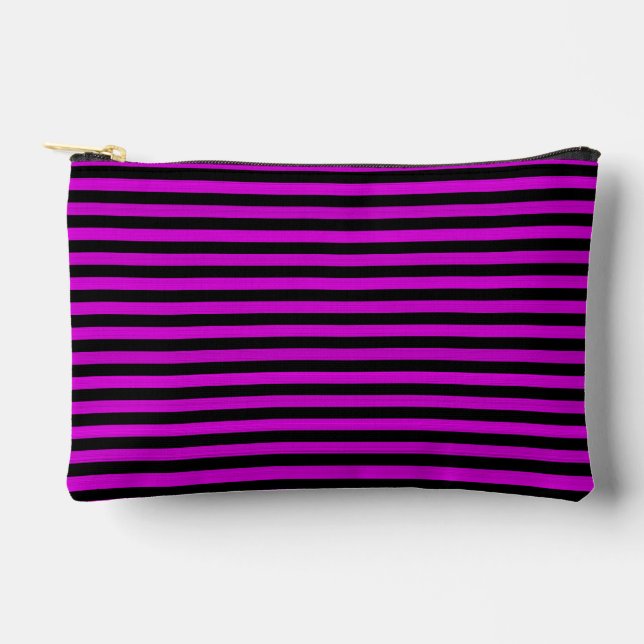 Pink Black Stripes Seamless Pattern Small Accessory Pouch (Front)