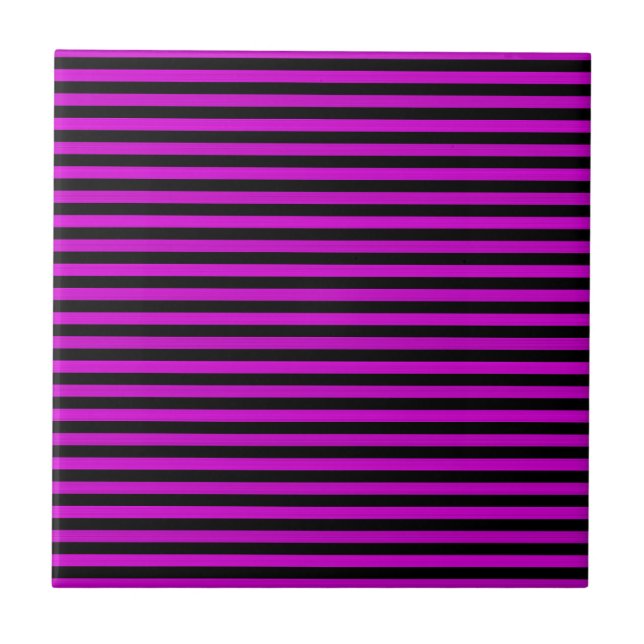 Pink Black Stripes Seamless Pattern Tile (Front)