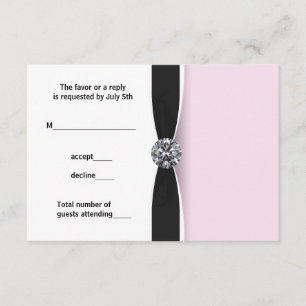 Pink Black Sweet 16 Birthday Party RSVP