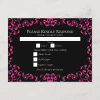 Pink Black Swirl Gothic Wedding