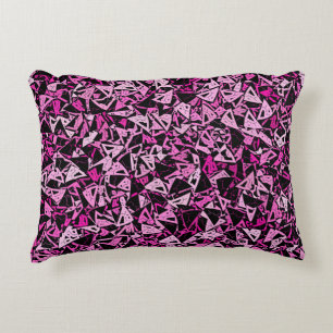Pink Black Triangle Seamless Pattern Decorative Cushion