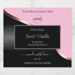 Pink Black Wavy Rose Gold with Logo Product Labels