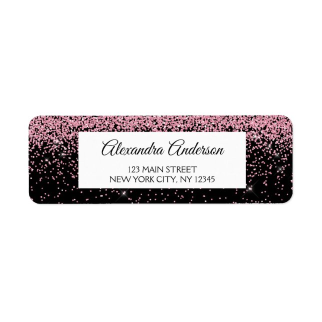 Pink Black Wedding Glitter and Sparkle (Front)