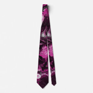 Pink, Black, White and Gray Swirls Tie