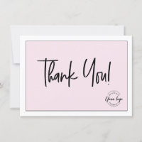 Pink Black White Company Logo Social Thank You 
