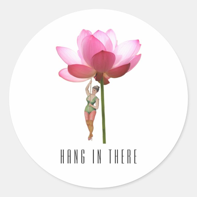 Pink Black White Modern  Classic Round Sticker (Front)