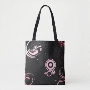 Pink-Black-White Shoes Tote Bag