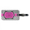 Pink, Black, White Striped Polka Dots Luggage Tag
