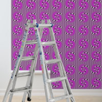Pink Black White Stripes Swirls Peel Stick