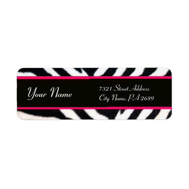PINK BLACK WHITE ZEBRA FUR MONOGRAM (Front)