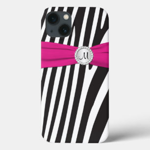 Pink, Black, White Zebra Striped iPad Air Case