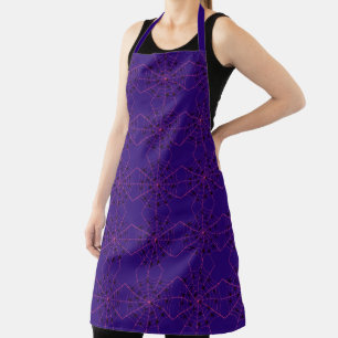 Pink Black Widow Spider Web Art Halloween Pattern Apron
