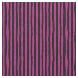 Pink & Black Wonky Stripes Fabric