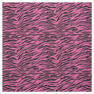 Pink Black Zebra Print Fabric