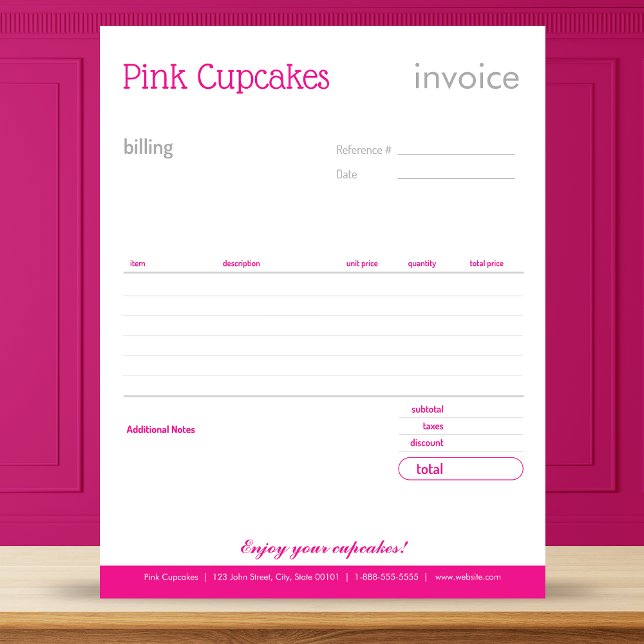Pink Blank Order Form or Invoice Notepad (Creator Uploaded)