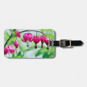 Pink Bleeding heart Flower Elegant Pretty Luggage Tag