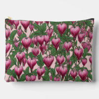 Pink bleeding heart flower pattern