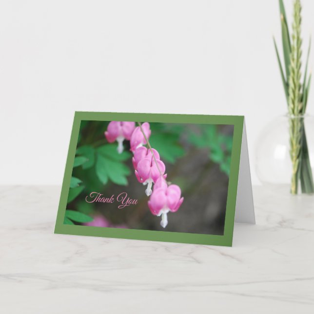 Pink Bleeding Hearts Greeting Card (Front)