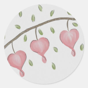 Pink Bleeding Hearts Stickers