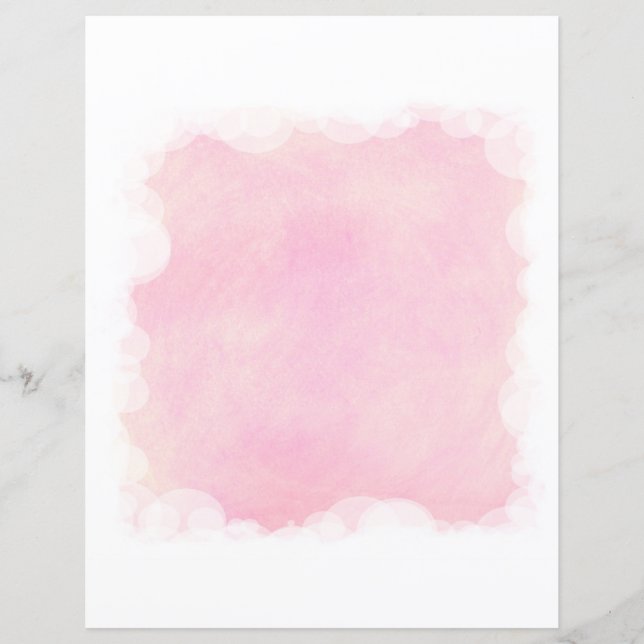 Pink Blends White Clouds Baby Scrapbook Paper (Front)