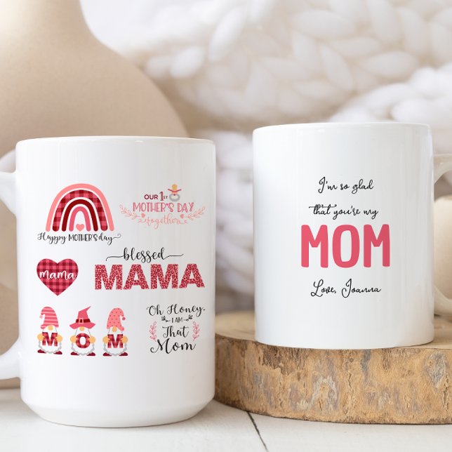 Pink Blessed Mama Mother's Day Quotes Coffee Mug (Creator Uploaded)