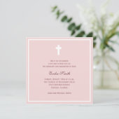 Pink Blessing Invitation (Standing Front)
